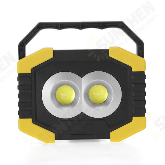 30W COB LED USB Solar Work Light Spotlight Waterproof 3 Modes Flood Lamp Outdoor Camping Tent Emergency Lantern