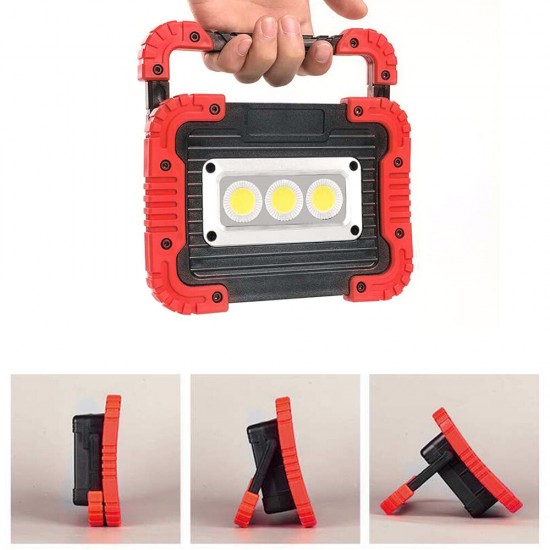 30W COB Work Lamp 2 Modes Adjustable USB Rechargeable Camping Light Searchlight Power Bank