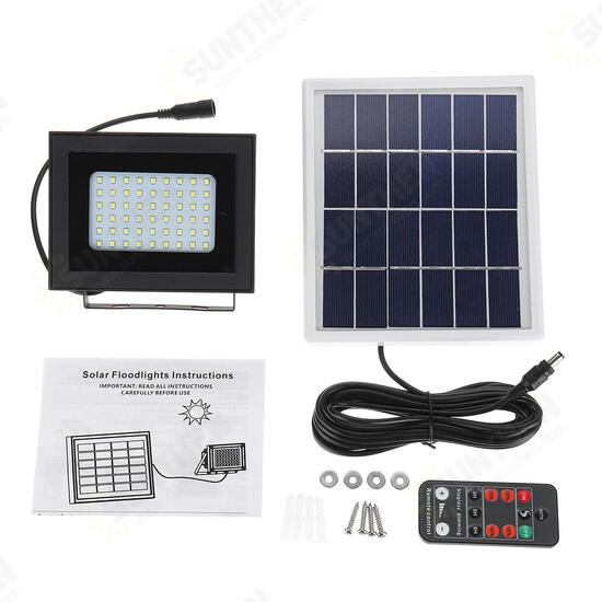 400LM 54 LED Solar Panel Flood Light Spotlight Project Lamp IP65 Waterproof Outdoor Camping Emergency Lantern With Remote Control