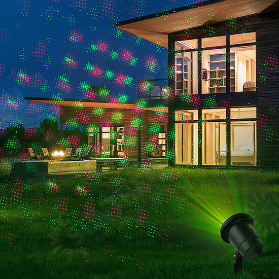 Christmas Party LED Light Full Sky Star Laser Projector Red Green Laser Lamp For Outdoor Garden Lawn