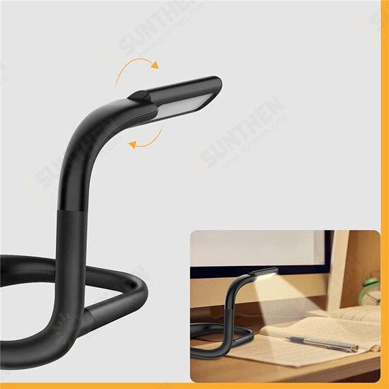 Flexible Neck Reading Light USB Rechargeable Soft Silicone Comfortable Wear Neck Hanging Hug LED Lamp For Running Camping Knitting Student Night Reading Eye Protection