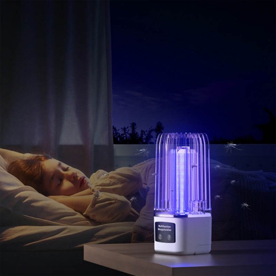 1200mAh 2-in-1 Mosquito Killer LED Night Light USB Rechargeable Silent Mosquito Trap Outdoor Camping Travel Home Use Night Light