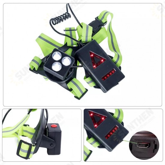 360LM XPG LED Camping Sports Night Running Light Chest Light Set USB Charging Safety Warning Lamp