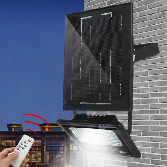LED Solar Flood Light with Remote Control Wall Lamp IP67 Waterproof Solar Powered Lamp for Outdoor Garden Yard