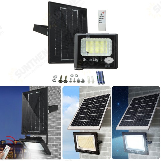 LED Solar Flood Light with Remote Control Wall Lamp IP67 Waterproof Solar Powered Lamp for Outdoor Garden Yard