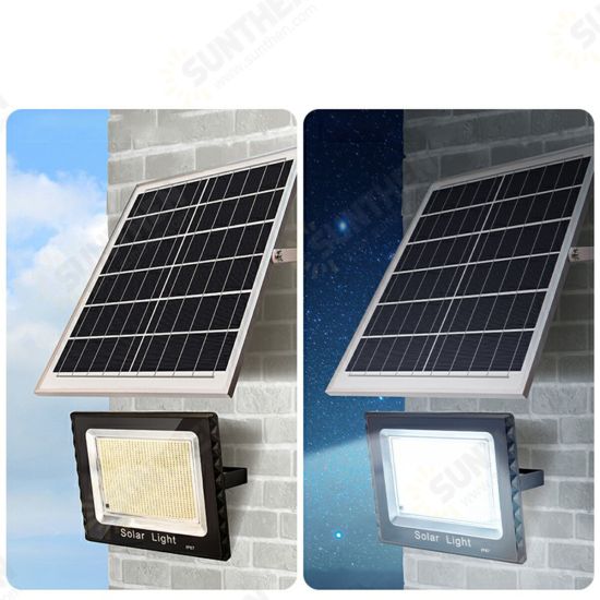 LED Solar Flood Light with Remote Control Wall Lamp IP67 Waterproof Solar Powered Lamp for Outdoor Garden Yard