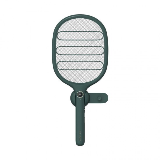 2-in-1 Electric Fly Mosquito Swatter 1800mAh USB/Magnetic Rechargeable 3-Layer Safety Mesh Bug Zapper Racket LED Night Light Camping Travel