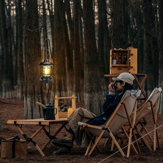 Outdoor COB Camping Lamp 300LM Retro Light Portable Emergency Lighting Tent Kerosene Lantern For Hiking Climbing Garden Yard