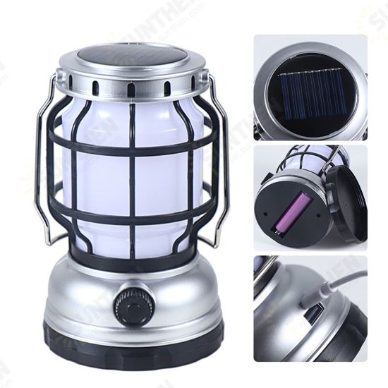 Outdoor COB Camping Lamp Solar Retro Light 1200 mAh Portable Emergency Lighting Tent Lantern For Hiking Climbing Garden Yard