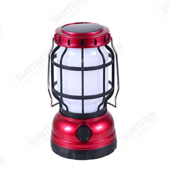 Outdoor COB Camping Lamp Solar Retro Light 1200 mAh Portable Emergency Lighting Tent Lantern For Hiking Climbing Garden Yard