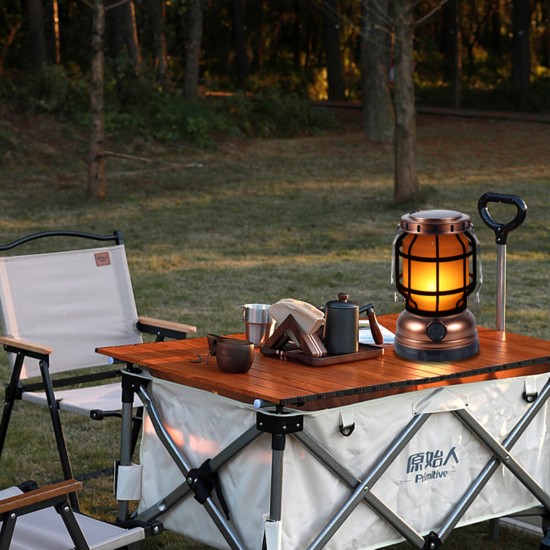 Outdoor COB Camping Lamp Solar Retro Light 1200 mAh Portable Emergency Lighting Tent Lantern For Hiking Climbing Garden Yard