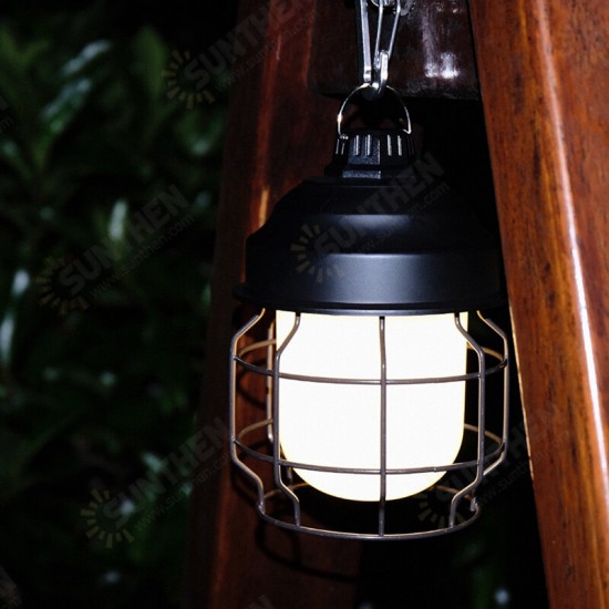 Outdoor Camping Light 5W 200LM 3600MA USB Charging Cage Pendant Light Iron Minimalist Retro Portable Pendant Lamp Metal Hanging Lamp