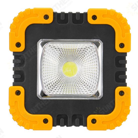 Portable 20W Solar LED Work Light COB Camping Lamp USB Rechargeable Flood Spot Lamp Hand Light