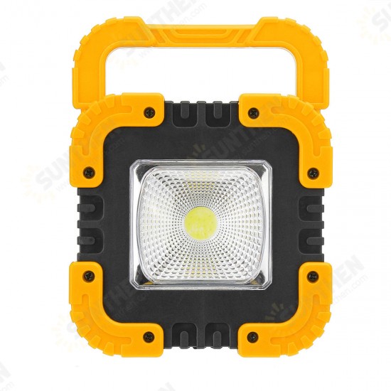 Portable 20W Solar LED Work Light COB Camping Lamp USB Rechargeable Flood Spot Lamp Hand Light