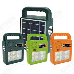 Portable Solar Light Super Bright USB Rechargeable Camping Light With bluetooth Speaker Solar Energy System Kit Portable Solar Light Super Bright USB Rechargeable Camping Light With bluetooth Speaker Solar Energy System Kit