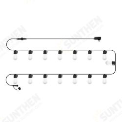 S14 Outdoor Colorful String Lights 15M Camping String Lights With 15 Shatterproof Dimmable LED Bulbs Waterproof Remote Control light For Christmas Festival Celebration