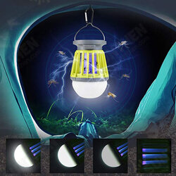 Solar Mosquito Killer Lantern IPX6 Waterproof Mosquito Zapper 3 Modes Camping Light USB/Solar Charging Mosquito Lamp