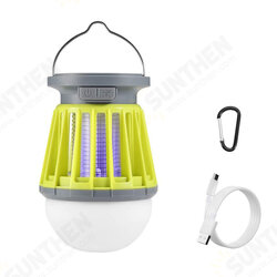 Solar Mosquito Killer Lantern IPX6 Waterproof Mosquito Zapper 3 Modes Camping Light USB/Solar Charging Mosquito Lamp