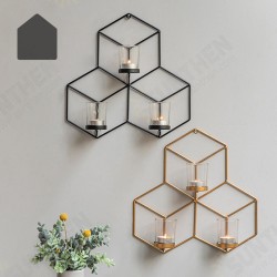 3D Geometric Nordic Style Candle Holder Iron Candlestick Handmade Wall Art Room Home Decor 3D Geometric Nordic Style Candle Holder Iron Candlestick Handmade Wall Art Room Home Decor