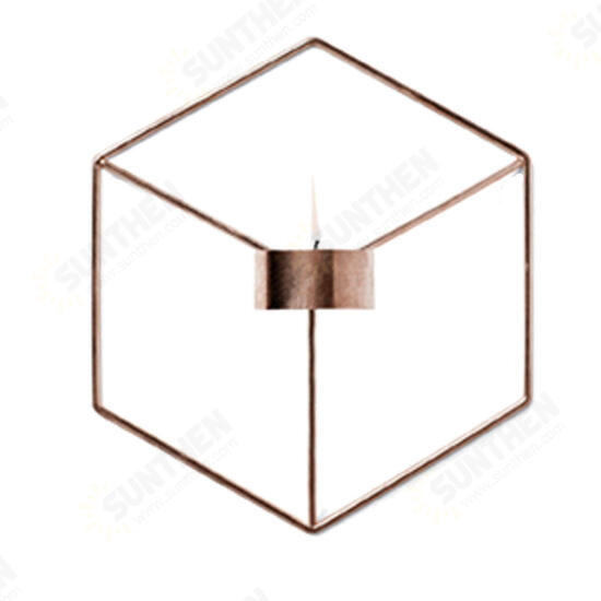 3D Geometric Nordic Style Candle Holder Iron Candlestick Handmade Wall Art Room Home Decor