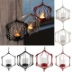 Glass Iron Hanging Glass Iron Art Lantern Tea Light Candle Holder Garden Decorations