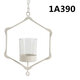 Glass Iron Hanging Glass Iron Art Lantern Tea Light Candle Holder Garden Decorations