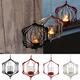 Glass Iron Hanging Glass Iron Art Lantern Tea Light Candle Holder Garden Decorations