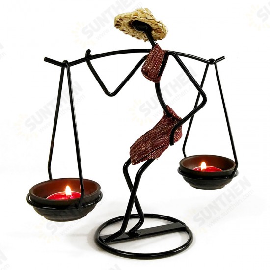 Nordic Metal Candlestick Abstract Character Sculpture Candle Holder Decorations