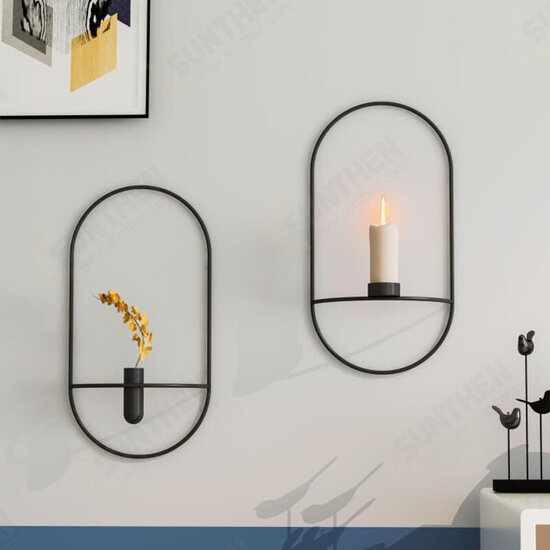 Wrought Iron Geometric Candle Holder Decoration Simple Living Room TV Cabinet Fashion Restaurant Creative Metal Crafts