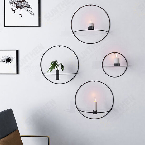 Wrought Iron Geometric Candle Holder Decoration Simple Living Room TV Cabinet Fashion Restaurant Creative Metal Crafts