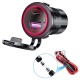 12V Motorcycle Dual Output USB+Type-C PD3.0 QC3.0 Car Charger with Touch Switch for Samsung Huawei Mate40 P50 OnePlus 9Pro