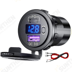 12V Motorcycle LED Display Dual Output USB+Type-C PD3.0 QC3.0 with Touch Switch Car Charger for Samsung Huawei Mate40 P50 OnePlus 9 Pro 12V Motorcycle LED Display Dual Output USB+Type-C PD3.0 QC3.0 with Touch Switch Car Charger for Samsung Huawei Mate40 P50 OnePlus 9 Pro