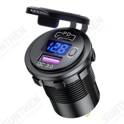12V Motorcycle LED Display Dual Output USB+Type-C PD3.0 QC3.0 with Touch Switch Car Charger for Samsung Huawei Mate40 P50 OnePlus 9 Pro 12V Motorcycle LED Display Dual Output USB+Type-C PD3.0 QC3.0 with Touch Switch Car Charger for Samsung Huawei Mate40 P50 OnePlus 9 Pro