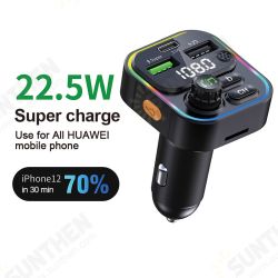 22.5W 2 Usb-As +PD Port FM Bluetooth Transmitter Fast Charging Car Charger Wireless Handsfree Car Mp3 Player For Mobile Phone 22.5W 2 Usb-As +PD Port FM Bluetooth Transmitter Fast Charging Car Charger Wireless Handsfree Car Mp3 Player For Mobile Phone