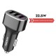 3-Ports USB Car Charger Compatible with Huawei 40W/22.5W Super Fast Charging/OPPO 65W Super2.0 Fast Charging