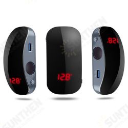 3 USB Ports LED Display Monitor Car Charger With 2 Cigarette Lighter Sockets For Phone Tablet