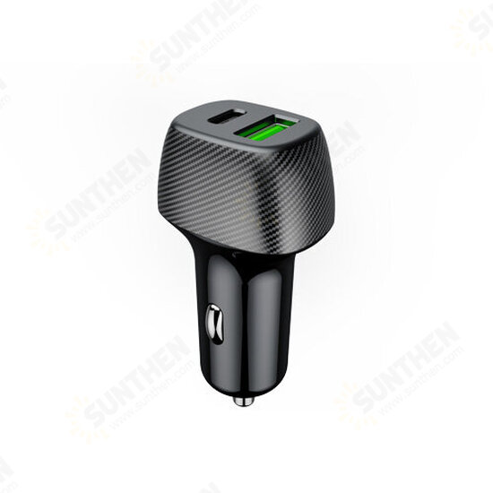 38W 2-Port USB PD Car Charger Adapter 20W USB-C PD & 18W USB-A QC3.0 Fast Charging For iPhone 13 Pro Max For Samsung Galaxy Note 20 For Xiaomi 12