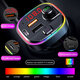 C13 bluetooth V5.0 FM Transmitter 18W PD+QC3.0 USB Car Charger 7 Colors RGB Backlit Light LED Display Wireless Radio Adapter HiFi Music Play With Mic