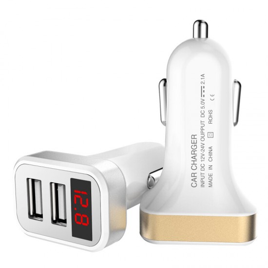 FN05 2.1A Dual USB Ports Smart Current LED Display Car Charger for iPhone 8 MIX 2 Samsung S8