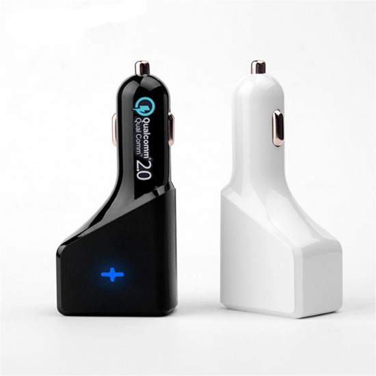 QC2.0 30W Multiport Fast Charging Car Charger for iPhone XS 11 Pro Huawei P30 Millet Mi9 S10 + Note10