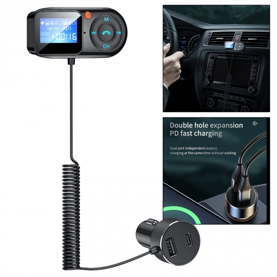 T1 Car FM Transmitter bluetooth MP3 Player Handsfree USB Charger Support TF Card Music Player Wireless Aux Audio Receiver