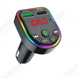 Bluetooth V5.0 FM Transmitter Dual USB Car Charger 7 Colors RGB Backlit Light Display Wireless Radio Adapter HiFi Music Play With Mic Hands-Free Calls Bluetooth V5.0 FM Transmitter Dual USB Car Charger 7 Colors RGB Backlit Light Display Wireless Radio Adapter HiFi Music Play With Mic Hands-Free Calls
