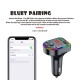 Bluetooth V5.0 FM Transmitter Dual USB Car Charger 7 Colors RGB Backlit Light Display Wireless Radio Adapter HiFi Music Play With Mic Hands-Free Calls