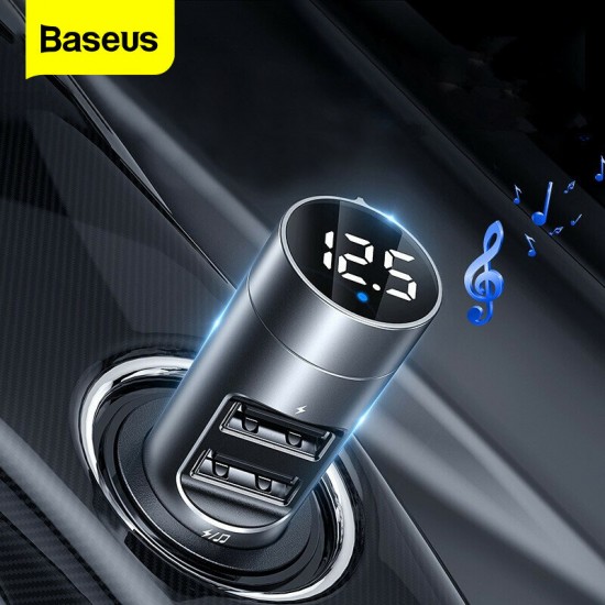 Car 3.1A PPS Quick Charge Dual USB Charger bluetooth V5.0 FM Transmitter Adapter Modulator Wireless Audio Adapter MP3 Music Player LED Digital Display