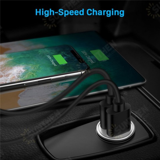 Dual USB Car Charger Adapter LED Indicator Fast Charging For iPhone 12 XS 11Pro MI10 POCO X3