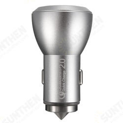 QC 2.0 Dual 2 USB Aluminum Alloy Safety Hammer Fast Charging Car Charger QC 2.0 Dual 2 USB Aluminum Alloy Safety Hammer Fast Charging Car Charger