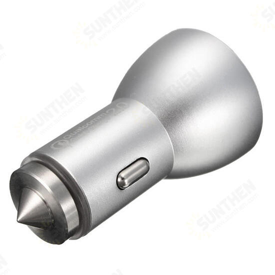 QC 2.0 Dual 2 USB Aluminum Alloy Safety Hammer Fast Charging Car Charger