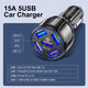 36W 5-Port QC3.0 USB Car Charger Adapter Support AFC FCP Fast Charging With Blue LED For iPhone 13 Max Samsung Galaxy Note20 OnePlus 8T Xiaomi10