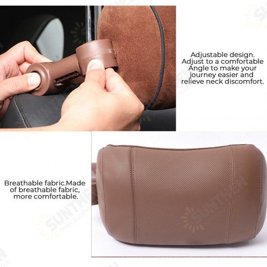 29*19*15cm Cervical Multifunctional Child Adult Travel Car Left Seat PU Leather U-shaped Neck Pillow Headrest