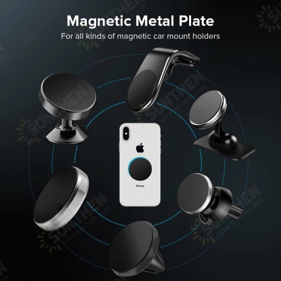 2PCS Magnetic Metal Plate For Car Phone Holder Universal Iron Sheet Disk Sticker Mount Mobile Cellphone Magnet Stand with 3M Adhensive